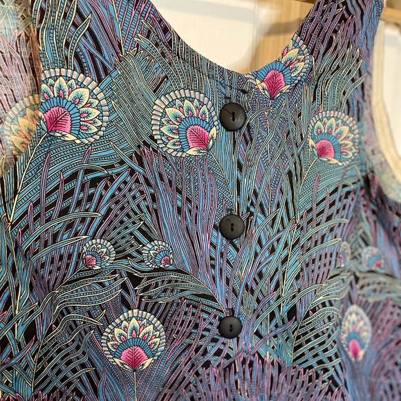 VTG Universal Sportswear peacock pattern crop szM - Picture 4 of 6